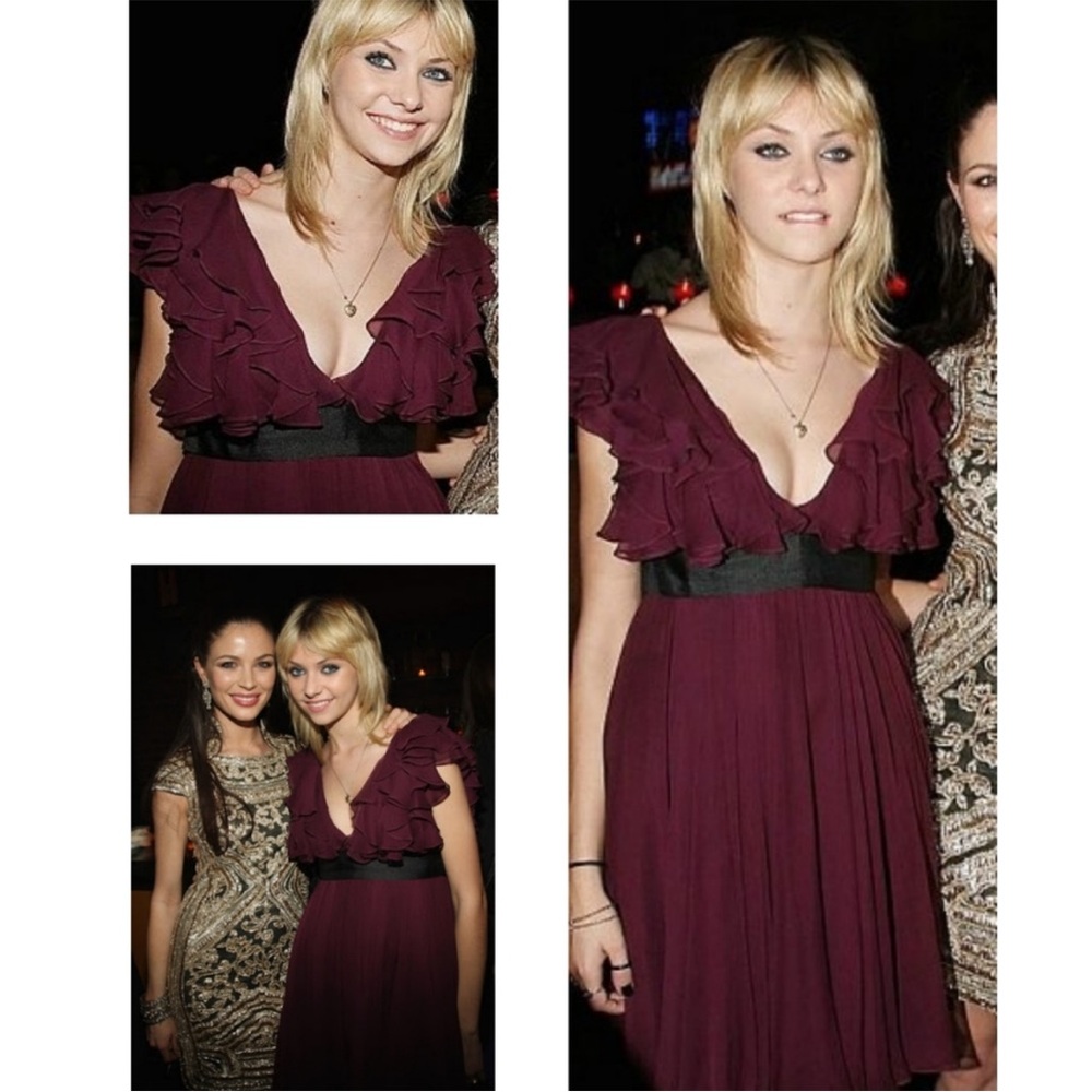 Marchesa Notte Ruffled V-Neck Dress - Picture 11 of 12